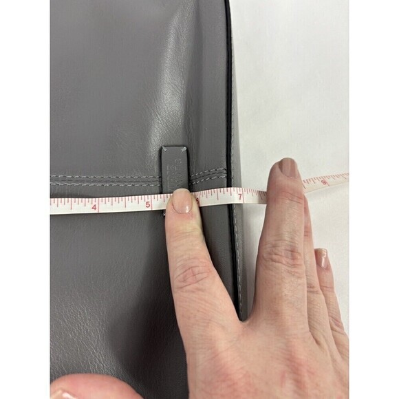 Vince Camuto Josy Woven Leather Crossbody Bag Grey Blue Multi Tassel Reptile - Picture 11 of 16